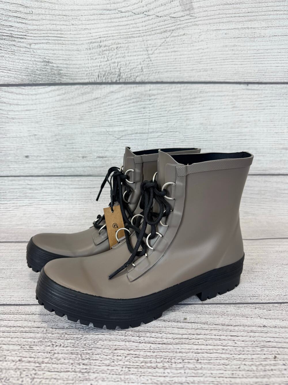 Chooka Women's Ava Dark Taupe Waterproof Lace Up Ankle Boots Size 8